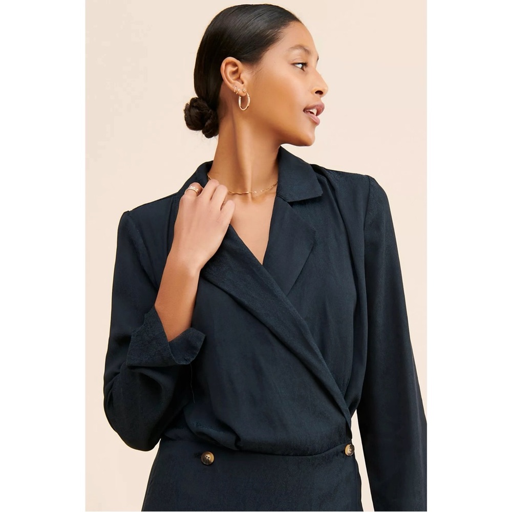 SOLD 🌈 NEW FREE PEOPLE SIMONE MINI BLACK BLAZER SUIT DRESS XS - Picture 5 of 16